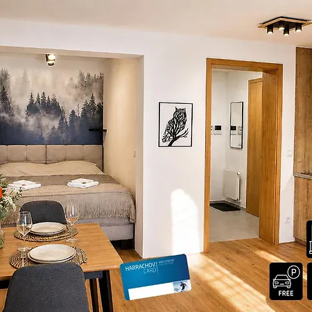 Enjoyharrachov Atraktivní Klidné 3 V Centru Harrachova S Parkováním, Velkou Terasou, Wifi-wlan, Sat Zdarma, Možností Dobíjení Auta, Výhledem Do Zahrady A Na Romantický Kostelík Harrachov