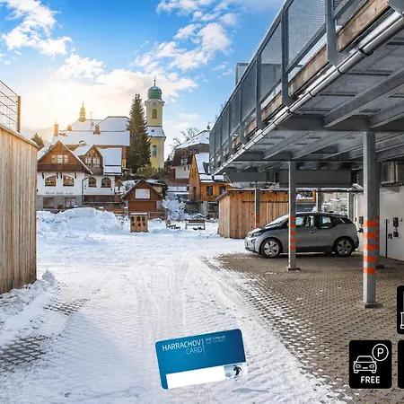 Enjoyharrachov Atraktivní Klidné 3 V Centru Harrachova S Parkováním, Velkou Terasou, Wifi-wlan, Sat Zdarma, Možností Dobíjení Auta, Výhledem Do Zahrady A Na Romantický Kostelík